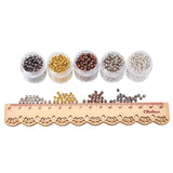 5 Box Iron Round Spacer Beads, Mixed Color, 3.2x3mm, Hole: 1.2mm, about 270pcs/box