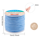 Elastic Cord, Polyester Outside and Latex Core, Light Sky Blue, 2mm, about 50m/roll, 1roll/box