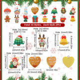 32Pcs 16 Styles Opaque Resin Pendants, Christmas Charms, with Platinum Tone Iron Loops, Gift Box & Bell & Star & Christmas Tree, Mixed Shapes, Mixed Color, 21~31.5x15~23x4~8.5mm, Hole: 2~2.8mm, 2pcs/style