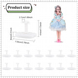 Plastic Doll Stand Display Holder for 6.7 Inch Dolls and Action Figures, Doll Bracket Support, Doll Accessories, White, Finish Product: 7.05x5.4x4.4cm