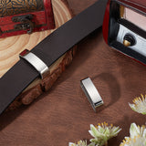 304 Stainless Steel Belt Loop Keepers, for Men's Belt Buckle Accessories, Stainless Steel Color, 4.4x1.85x1.05cm, Inner Diameter: 4x1.45cm, 2pcs/box