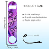 201 Stainless Steel Bottle Opener, with PU Leather Cord, Rectangle, Butterfly, 178x38x2mm