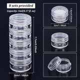 Plastic Bead Storage Containers, Column, 5 Vials, Clear, 3x7.7cm, 8pcs/box