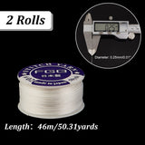 46M Nylon Crystal Thread, with Spool, for Jewelry Making, Clear, 0.25mm, about 50.31 Yards(46m)/Roll