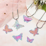 36Pcs 6 Style Ion Plating(IP) 201 Stainless Steel Filigree Pendants, Etched Metal Embellishments, Butterfly, Rainbow Color, 18~32x26~40x0.2~0.3mm, Hole: 0.9~2mm, 6pcs/color