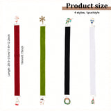 Christmas Theme Velvet Bookmarks, Alloy Enamel Snowflake/Wreath/Reindeer/Tree Pendant Bookmarks, Mixed Color, 295~310mm, 4 Styles, 1pc/style, 4pcs/set, 1 set/box