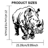 1 Pc Religion PET Hollow Out Drawing Painting Stencils, with 1Pc Art Paint Brushes, for DIY Scrapbook, Photo Album, Rhinoceros, 300x300mm