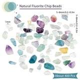 Natural Fluorite Chip Beads, 5~8x5~8mm, Hole: 1mm, about 400pcs/box