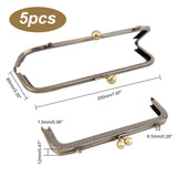 Iron Purse Handle Frame, For Bag Sewing Craft, Antique Bronze, 85x200x12mm, Hole: 1.5mm and 6.5mm