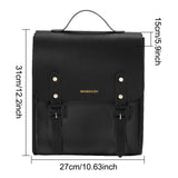 DIY PU Leather Sew on Backpack Kits, including Fabric, Adjustable Shoulder Strap, Magnetic Clasp, Thread, Needle, Black, Finished Product: 27x15x31cm