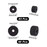 143Pcs 2 Sizes Natural Black Onyx(Dyed & Heated) Beads, Heishi Beads, Flat Round/Disc, 4~6x2.5~3mm, Hole: 0.7~1mm