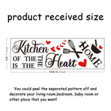 PVC Wall Stickers, Wall Decoration, Word The Kitchen Is The Heart of The Home, Tableware Pattern, 290x900mm