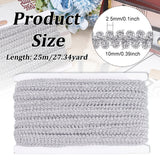 Sparkle Metallic Polyester Braided Lace Trim, Sewing Centipede Lace Ribbon, for Clothes Accessories and Curtains Accessories, Silver, 3/8 inch(10mm), about 27.34 Yards(25m)/Card