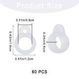60Pcs Silicone Pendant, for Electronic stylus & Lighter Making, Ring, White, 16x12x6mm, Hole: 2.5mm, 8mm inner diameter