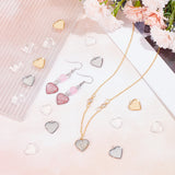 DIY Blank Heart Pendant Making Kit, Including 304 Stainless Steel Pendant Cabochon Settings, Glass Cabochons, Golden & Stainless Steel Color, 80Pcs/box