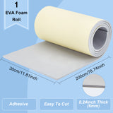 Adhesive EVA Foam Sheets, for Art Supplies, Paper Scrapbooking, Cosplay, Halloween, Foamie Crafts, Light Grey, 300x6mm, about 2m/roll