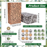 2 Sets 2 Styles Rectangle Animal Skin Print Kraft Paper Bags, Zebra Giraffe Leopard Lion Skin Print Bags with Paper Stickers, for Gift, Candy Packaging, Mixed Color, Bag: 8.1x12x22cm, Fold: 22x12x0.2cm, 3pcs/pattern, Stickers: 38~43x35mm, 1 set/style