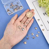 60Pcs 10 Style 201 Stainless Steel Bead Cap Pendant Bails, for Globe Glass Bubble Cover Pendants, Rose Gold & Stainless Steel Color, 5~7x4~10mm, Hole: 2.5~3mm, 6Pcs/style