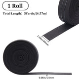 Flat Polyester Non-Slipped Elastic Cord, Silicone Gripper Elastic Band, Clothes Accessories, Black, 30mm