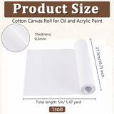Cotton Canvas Roll for Oil and Acrylic Paint, White, 27.3x0.03cm, 5m/roll