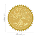 Self Adhesive Gold Foil Embossed Stickers, Medal Decoration Sticker, Tree of Life Pattern, 5x5cm