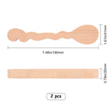 Unfinished Beech Wood Blank Spoon, Carving Spoons, for Wood Craft Supplies, Cat Tail Shape, BurlyWood, 190x41x20mm