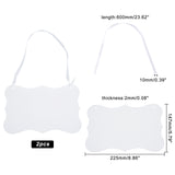 Acrylic Hanging Plate, with Satin Ribbon, Rectangle, Clear, 225x147x2mm, Hole: 5mm