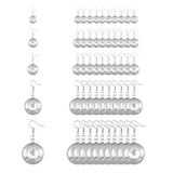 DIY Dangle Earring Making, with 304 Stainless Steel Pendant Cabochon Settings, 316 Surgical Stainless Steel Earring Hooks, Glass Cabochons, Stainless Steel Color, 82x82x27mm