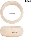 Unfinished Wood Bangle Makings, BurlyWood, 30mm, Inner Diameter: 2-1/2 inch(6.4~66cm)