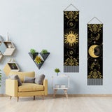 Polyester Wall Hanging Tapestry, for Bedroom Living Room Decoration, Rectangle, Sun, 1160x330mm, 2pcs/set