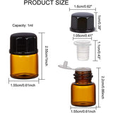 DIY Essential Oil Bottles Kit, with Empty Glass Bottles, Plastic Stopper & Caps & Pipettes & Funnel Hopper, Silver Polishing Cloth, Saddle Brown, Bottles: 2.55cm high, bottle: 2.2x1.55cm, capacity: 1ml, 50pcs/set