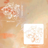 PET Hollow Out Drawing Painting Stencils, for DIY Scrapbook, Photo Album, Frangipani, 30x30cm