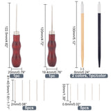 1 Set Iron Doll Hair Rerooting Tool, 2Pcs Awl Pricker Sewing Steel Needle Tool, 2Pcs Alloy Manual Tattoo Embroidery Pen, Platinum, 41~130x6~20mm