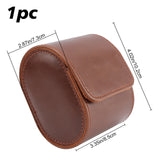 PU Imitation Leather Single Watch Case Box, Watch Display Case, Sandy Brown, 10.2x8.5x7.3cm