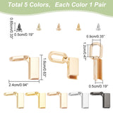 5 Pairs 5 Colors Alloy Bag Suspension Clasps, with Screws, Rectangle, Mixed Color, 4.3x1.6x1.7cm, Hole: 2.5mm, Inner Diameter: 0.9x1.2cm, 1 pair/color