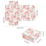 Flower Pattern Paper Gift Boxes, Folding Boxes, for Jewelry Square, Mixed Color, 7.5x7.5x3cm, 5 colors, 6pcs/color, 30pcs/set