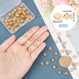 Unicraftalev 100Pcs 304 Stainless Steel Fancy Bead Caps, Flower, 5-Petal, Golden, 8x3mm, Hole: 1mm