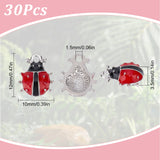30Pcs Platinum Plated Alloy Enamel Ladybug Charms, Red, 12x10x3.5mm, Hole: 1.5mm