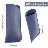 6Pcs 6 Colors Portable Small Eyeglasses Pouch, PU Leather Eyeglass Case, for Reading Glasses, Mixed Color, 171~176x76x2.7~3mm, 1pc/color