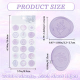 Translucent PVC Adhesive Stickers, Imitation Wax Seal Stickers, For Envelope Seal, Mixed Patterns, Thistle, 166x89x1.5mm, Stickers: 22~26x20~25mm, about 18pcs/set, 8 sets