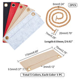 &reg DIY Purse Making Kits, including 5Pcs Wool Felt Bag Inserts, 1Pc Iron Curb Chain Bag Strap with T-Bar Clasp, Mixed Color, Bottom: 7x17x0.3cm, Strap: 61.5x0.7x0.2cm
