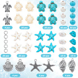 DIY Ocean Theme Bracelet Making Kit, Including Synthetic Howlite & Magnesite Beads, Alloy Charms, Starfish & Turtle & Chips & Round, Mixed Color, 17x14x7mm, Hole: 1mm, 10pcs