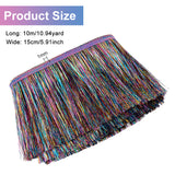 Polyester Tinsel Tassel Trimming, Tinsel Fringe, for Costume Accessories, Colorful, 150x1mm, about 10m/pc, 1pc/bag