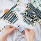 30 sets 5 style Manganese Handbag Internal Flex Frames, Flex Spring Clip, Shrapnel Kiss Lock Purse Frame, Prussian Blue, 15.8~23.8x1.2~1.4x0.15~0.17cm, 6 sets/style