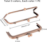 Iron Purse Handle Frame, For Bag Sewing Craft, Mixed Color, 5pcs/set