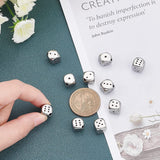 10Pcs 304 Stainless Steel Beads, Dice, Stainless Steel Color, 10x10x10mm, Hole: 2mm