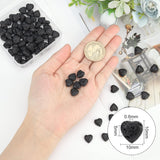 2 Strands Natural Lava Rock Beads Strands, Heart, 10x10x5mm, Hole: 0.6mm, about 39~40pcs/strand, 15.67 inch(39.8cm)