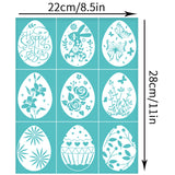Self-Adhesive Silk Screen Printing Stencil, for Painting on Wood, DIY Decoration T-Shirt Fabric, Turquoise, Egg, 280x220mm