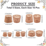 50Pcs 5 Style Cork Bottle Stoppers, Wine Accessories, BurlyWood, 13~26.5x10~20mm, 10pcs/style