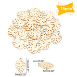 304 Stainless Steel Charms, Monstera Leaf, Golden, 13x9x1mm, Hole: 1mm, 16pcs/box